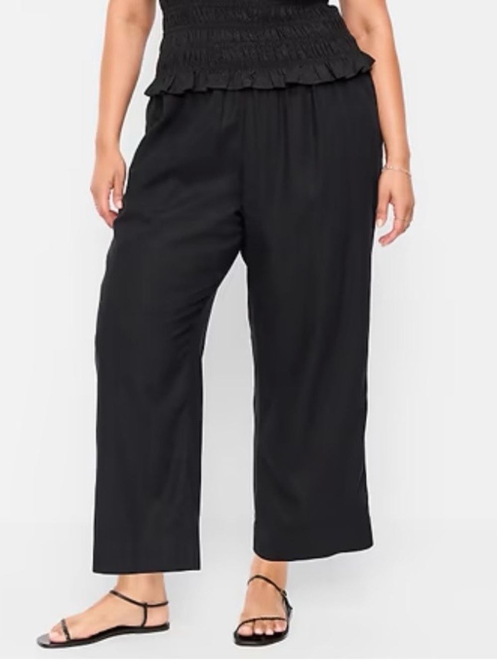 Old Navy High Rise Linen Straight Ankle Pants
